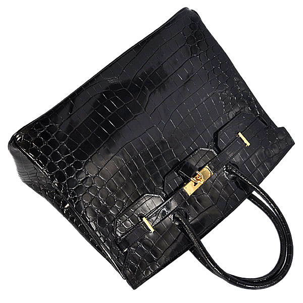 Hermes Birkin 35CM high light Crocodile leather in Black with Gold hardware