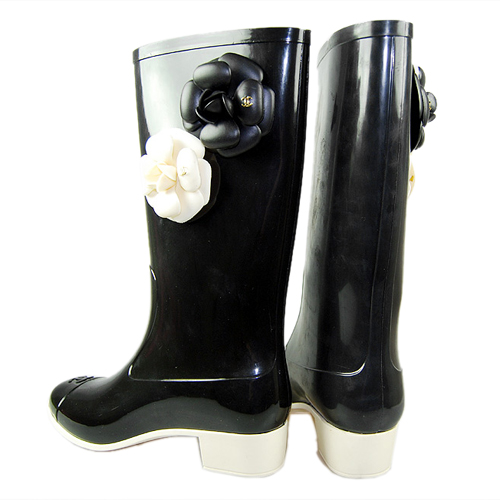 Chanel Patent Leather High Boots Black