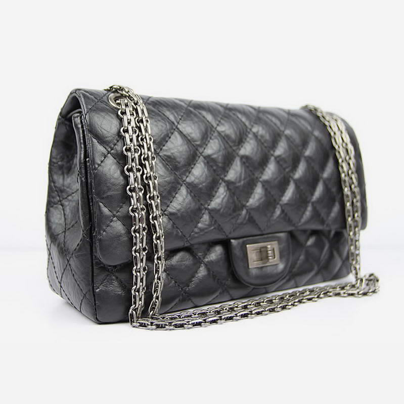 Chanel Classic Flap Bag A37587 Original Leather Black Silver