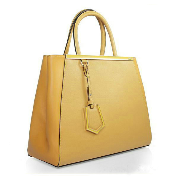 Fendi 2Jours Original Leather Tote Bag F2552M Yellow