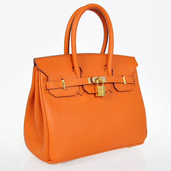 Hermes Birkin 25CM clemence leather in Orange with Gold hardware