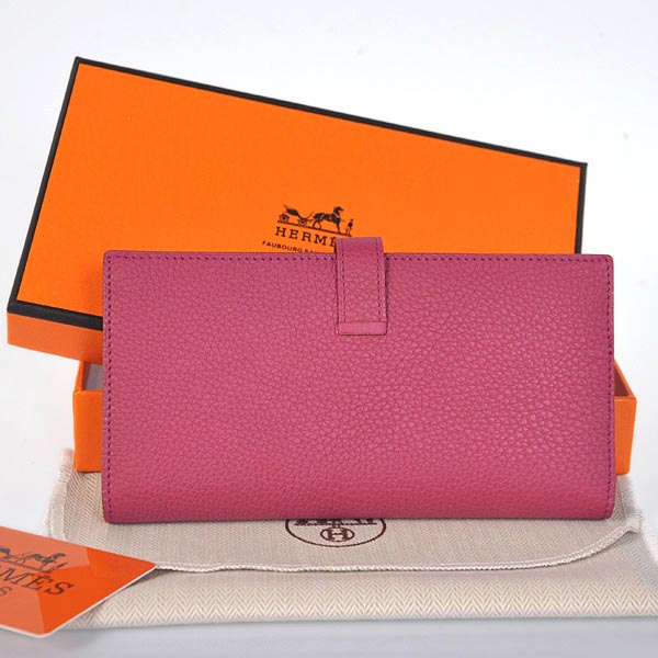 Hermes 2 flod original leather wallet in Plum