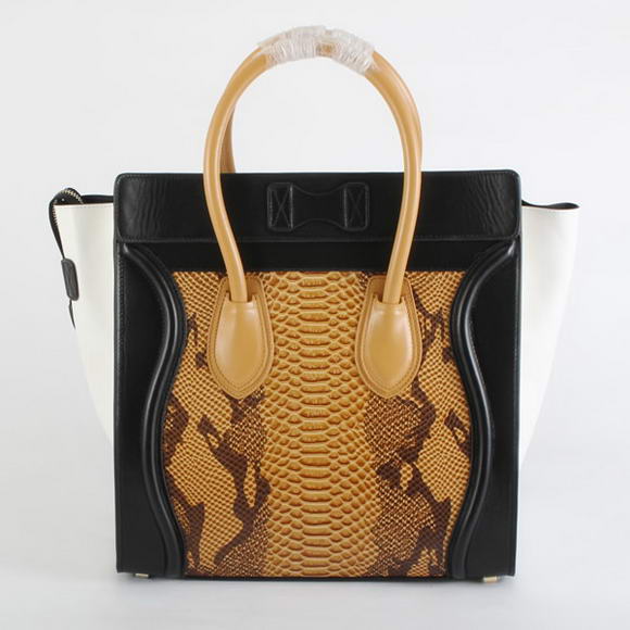 Celine Luggage Bags Jumbo in Snake Veins Brown