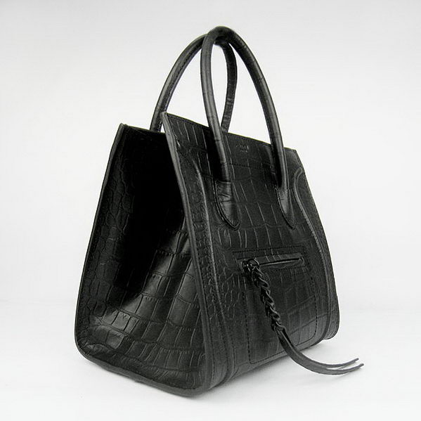 Celine Small Phantom Bags Croco Leather C1890 Black