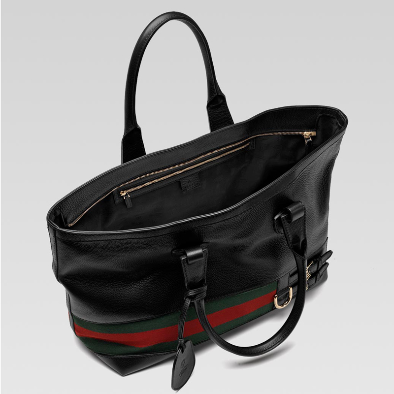 'gucci heritage' large tote with signature web det