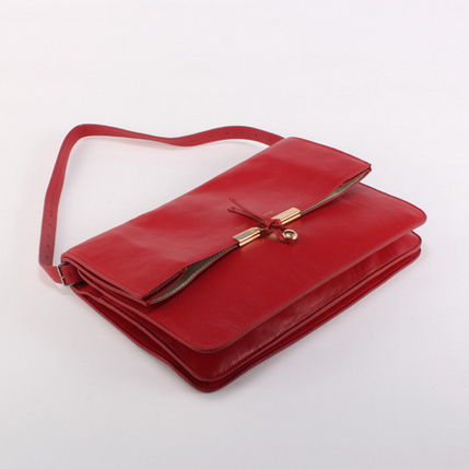 Celine Clasp Shoulder Bag Calfskin Red - Top quality trade