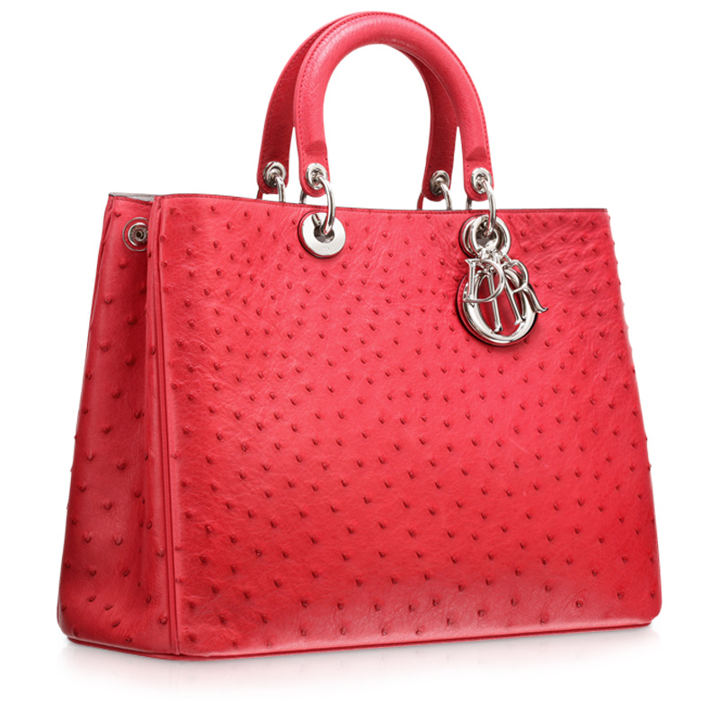 Light coral ostrich 'Diorissimo' bag