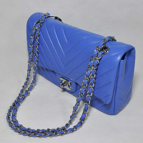 Chanel A36068 Lambskin Leather Shoulder Bag Blue