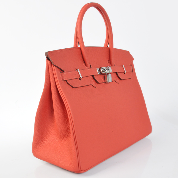 Hermes Birkin 35CM clemence leather in Watermelon Red with Silver hardware