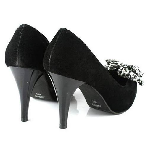 Chanel Bowknot Black Suede Pump