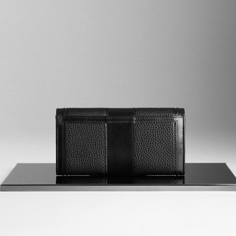 Grainy leather continental wallet