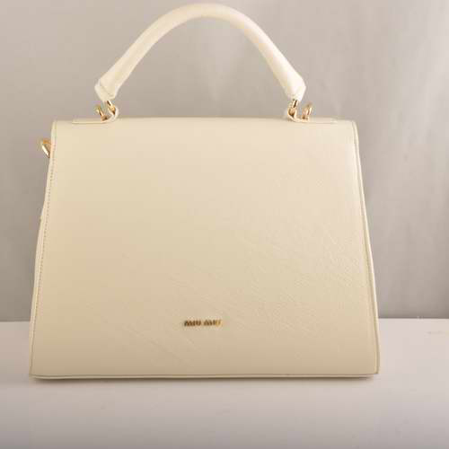 Miu Miu Tote Handbags Calf Leather 7430 Beige