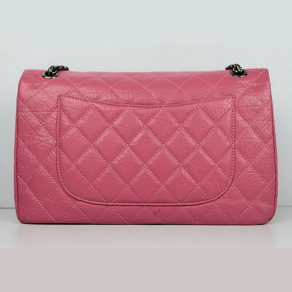 Chanel Flap Bag Quilted Pink Leather with Silver Chain 48102