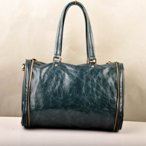 Miu Miu Tote Oil Leather Handbags 90339 Dark Green