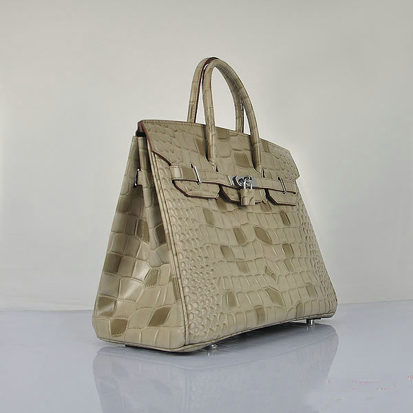 Hermes Birkin 35CM Tote Bag Croco Leather H6089 Grey