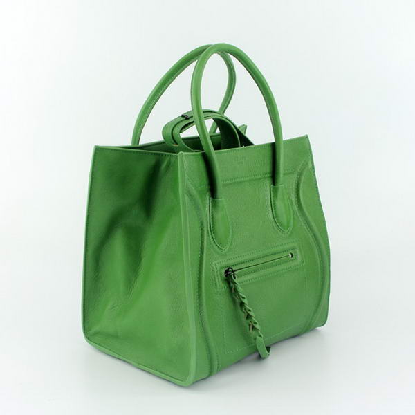 Celine Luggage Phantom Square Bags Bright Leather 108905 Green