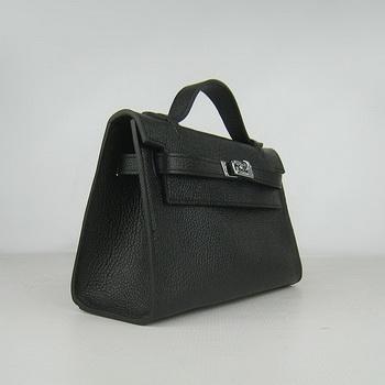 Hermes Kelly 22CM Cattle Neck Stripe Black