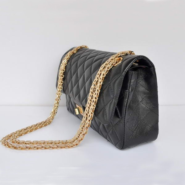 Chanel 1122 Classic Black Sheepskin Flap Bag Gold Hardware