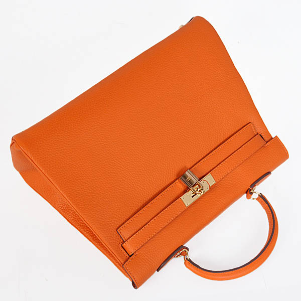 Hermes kelly 35CM clemence leather in Orange with Gold hardware