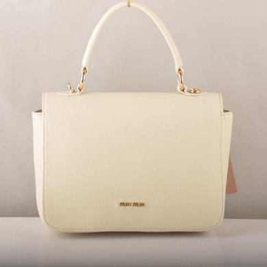 Miu Miu Tote Flap Bags Calf Leather 7428 White