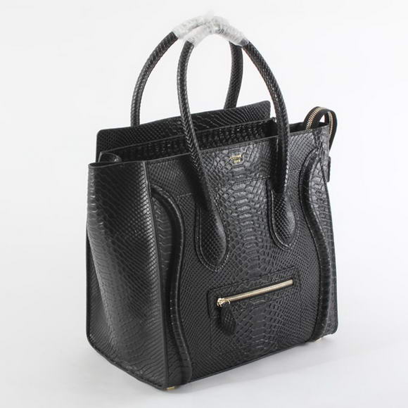 Celine Luggage Bags Jumbo in Snake Veins Black