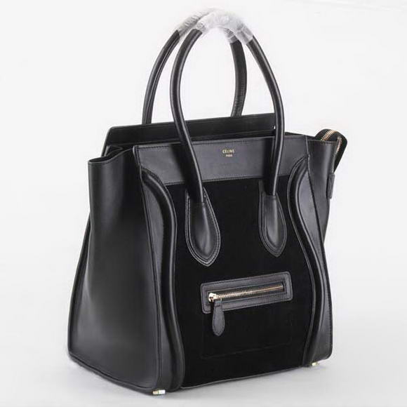 Celine Luggage Bags Medium in Suede Black