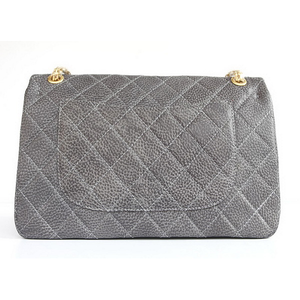 Chanel Flap Bag Quilted Ancient-Gray Leather with Gold Chain