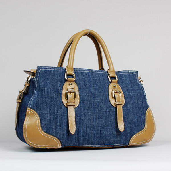 Fashion Prada Denim with Saffiano Tote Bags BN1786 Apricot