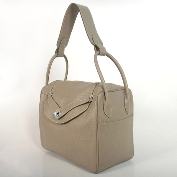 Hermes Lindy Bag 34 clemence leather in Dark Grey with Silver hardware