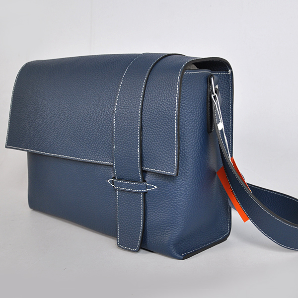 Hermes Alfred men Bag clemence leather in Dark Blue