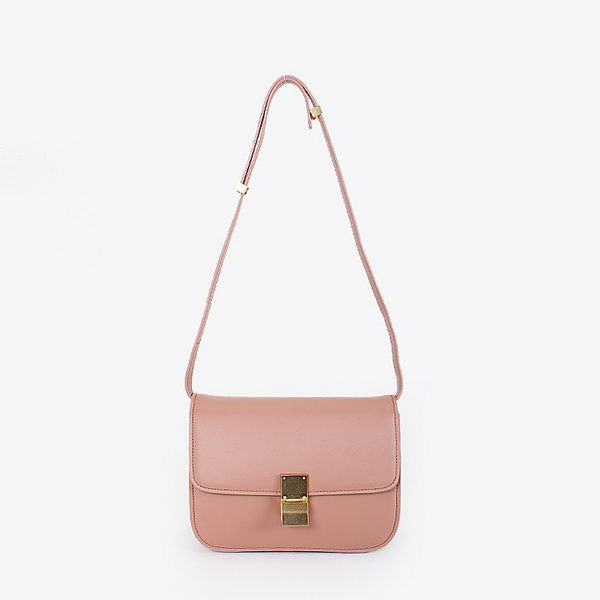 Celine Classic Box Small Flap Bag Calfskin Leather Dark Pink