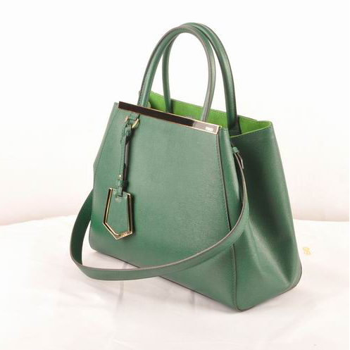 Fendi Fall Winter 2012 2Jours Saffiiano Leather Tote Bag 8BH250S Green