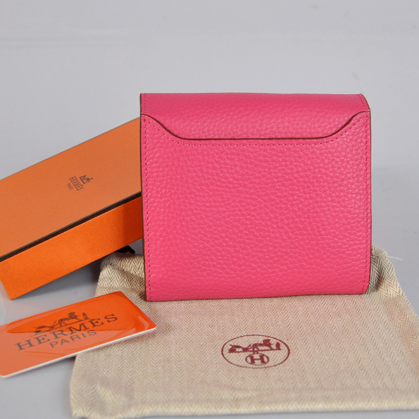 Hermes Constance Wallet clemence leather in Peach