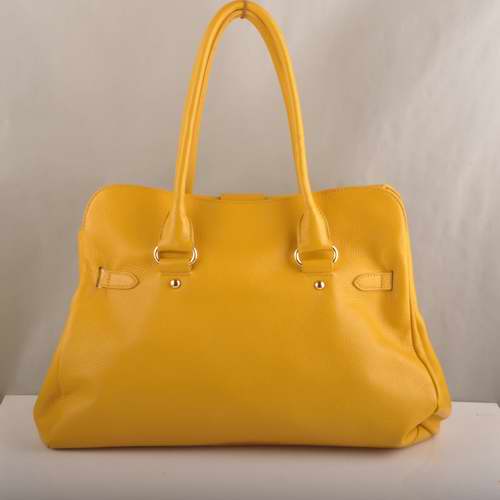 Miu Miu Calf Leather Tote Bags 90331 Yellow