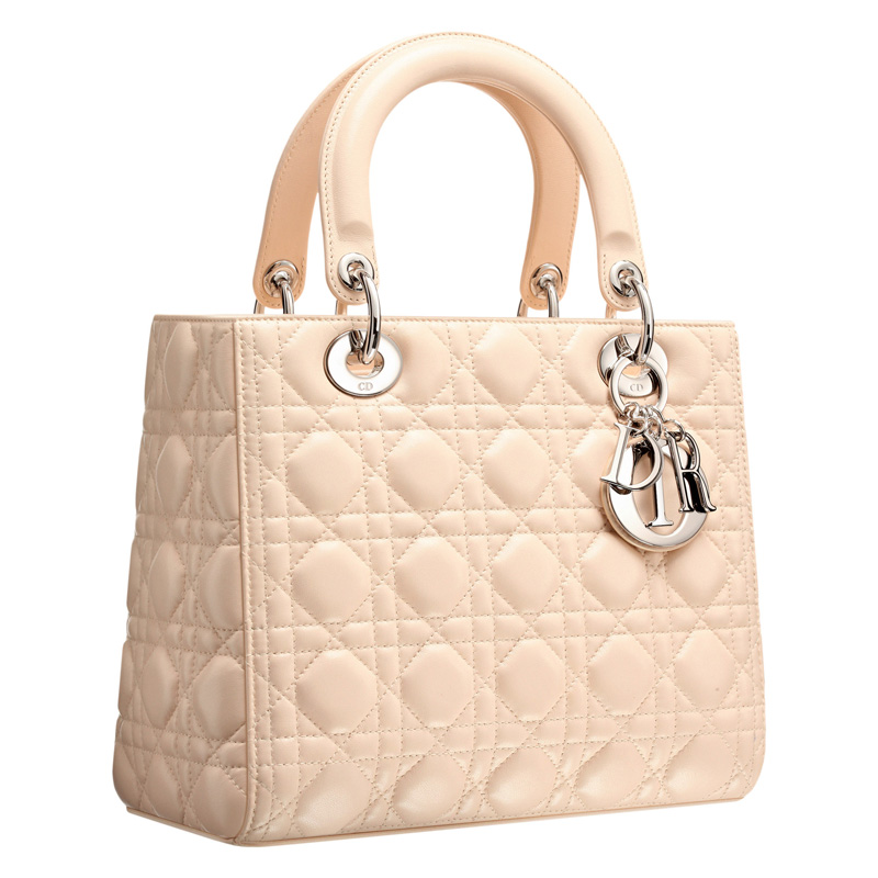 Pinky beige 'Lady Dior' bag