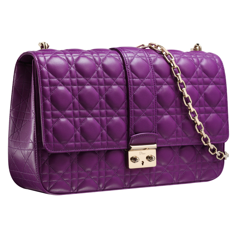 Large purple leather 'Miss Dior' bag