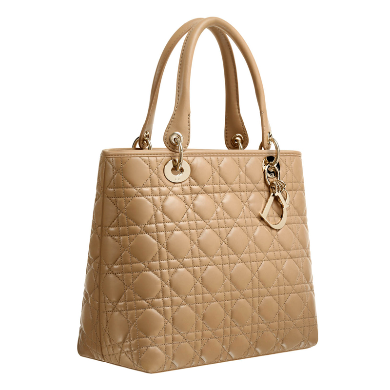 Beige leather 'Dior Soft' zipped bag