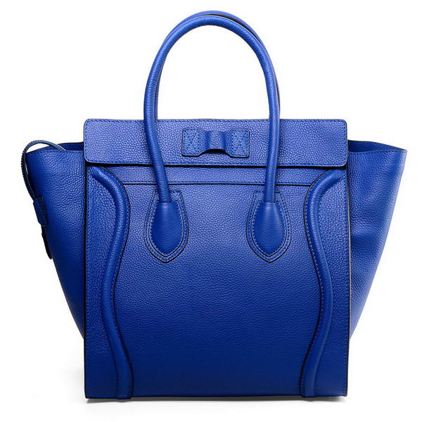 Celine Luggage Mini Boston Bags Original Leather Blue