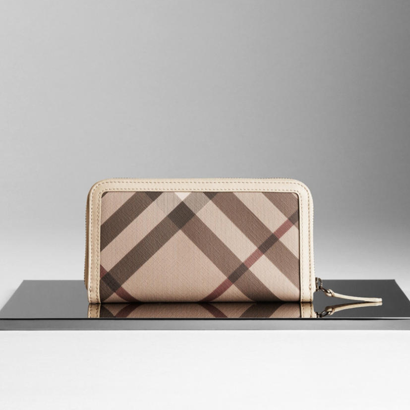 SMOKED CHECK ZIPAROUND WALLET