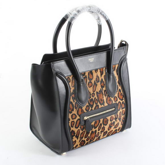 Celine Luggage Bags Jumbo in Leopard Black