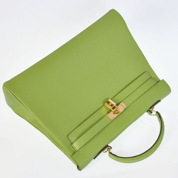 Hermes kelly 35CM togo leather in Light green with Gold hardware