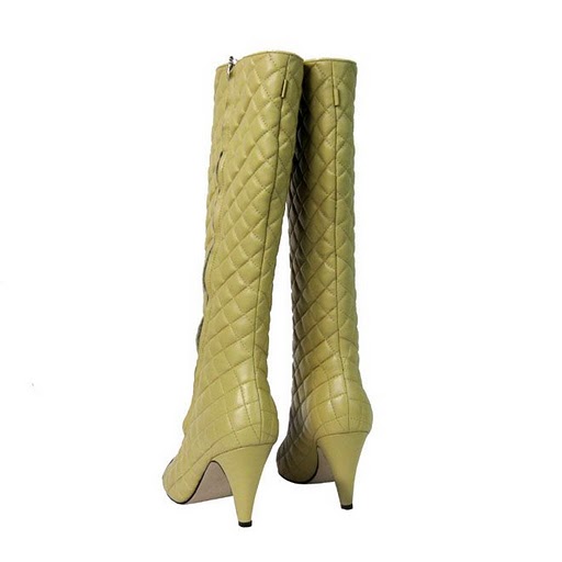 Chanel Grilled Leather High-Boots Yellow