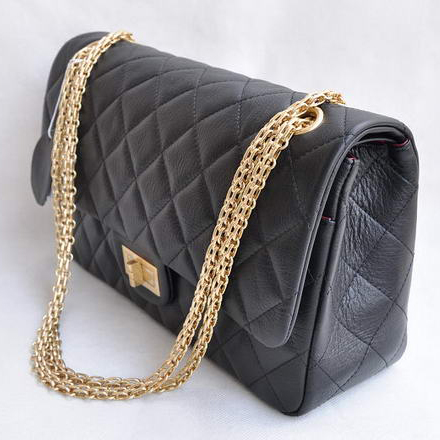 Chanel Classic Falp Bag A28668 Black with Golden Chain