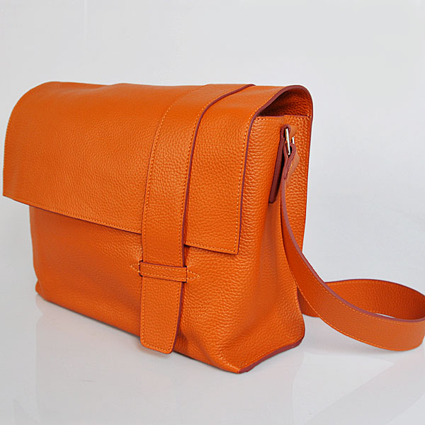 Hermes Alfred men Bag clemence leather in Orange