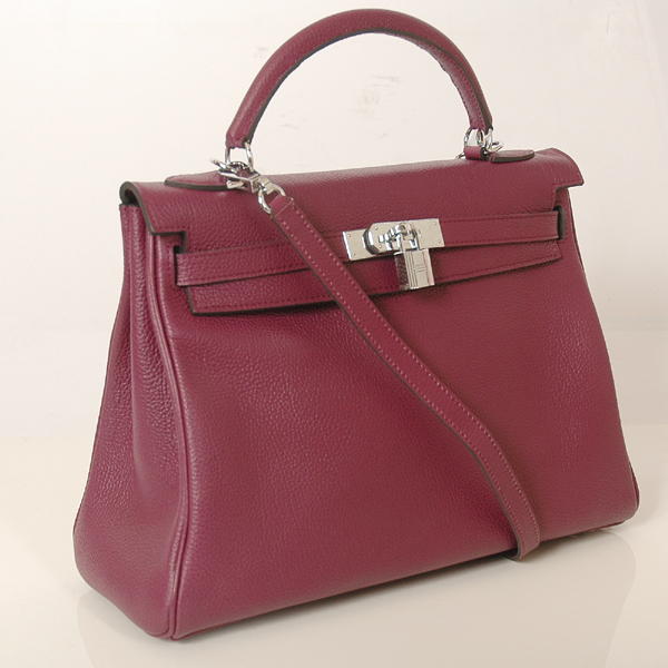 Hermes Kelly togo leather 32CM togo in Purple with Silver hardware