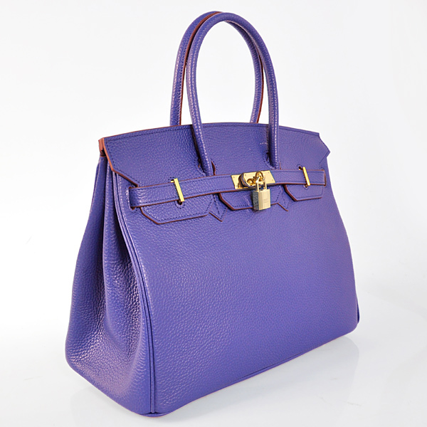 Hermes Birkin 35CM clemence leather in Sapphire with Gold hardware