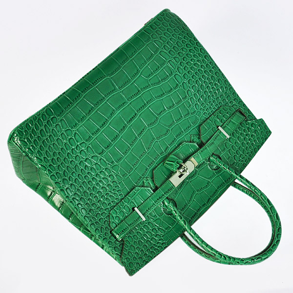 Hermes Birkin 35CM Crocodile leather in Green with Silver hardware