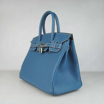 Birkin 30CM Middle Blue (silver)