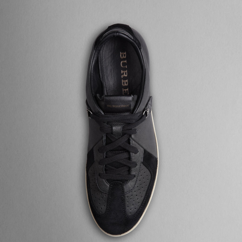 LEATHER AND SUEDE TRAINER