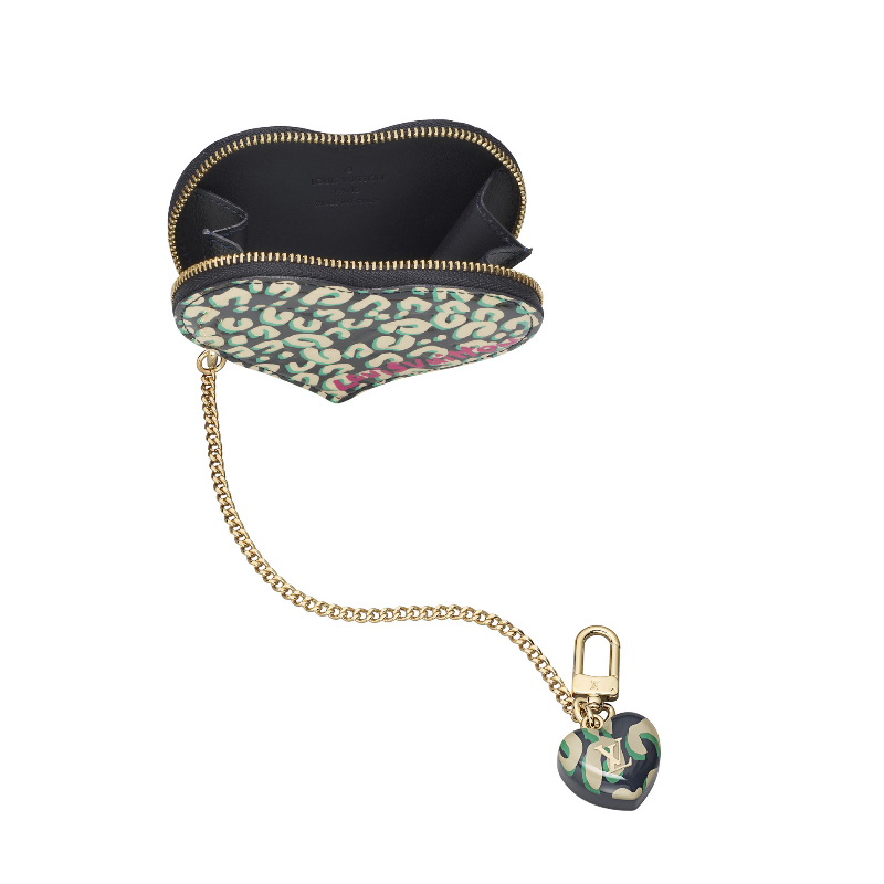 HEART COIN PURSE LEOPARD